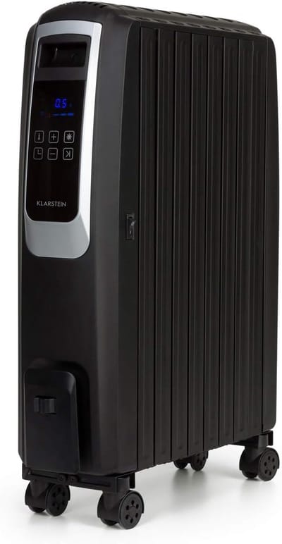 Olieradiator - Elektrische verwarming Mobiele verwarming - Ruimte verwarmen - Dubbele U-vormige buis - 2500 Watt - Zwart