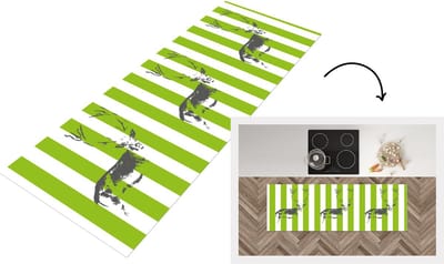 Keukenloper - Loper keuken - Patroon - Hert - Strepen - 150x50 cm - Keukenloper vinyl