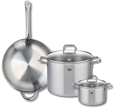 Set van 1 Koekenpan 32 cm en 2 kookpotten 16 en 26 cm Elo Profi Citrin