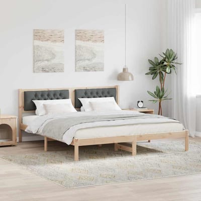 vidaXL - Bedframe - Donkergrijs - 160 - x - 200 - cm - Massief - grenenhout