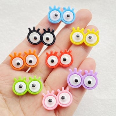 20 stuks Kleurrijke Kawaii Cartoon Dierenoogjes Serie Platte achterkant Hars Scrapbooks Beeldjes DIY Decor Knutsel