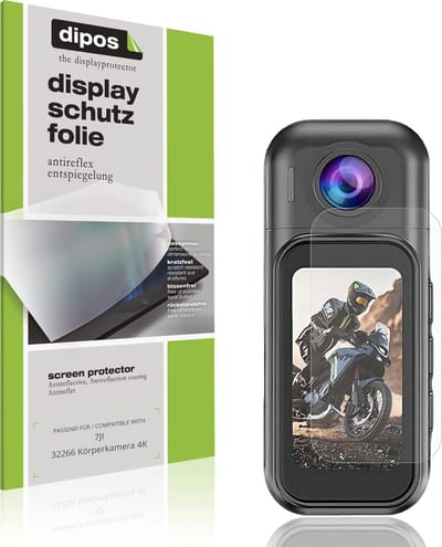 dipos – 4x Matte Beschermfolie geschikt voor 7JI 32266 Körperkamera 4K | Krasbestendige & antireflecterende Screenprotector Ultra-Thin
