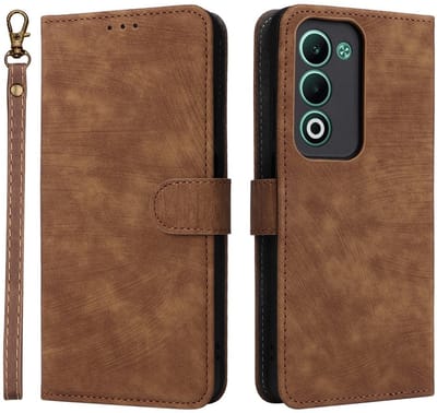 Coverup Hoesje - Geschikt voor OPPO A5 5G Hoesje - Coverup Book Case met Koord - Bruin