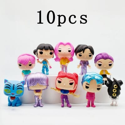 10 stuks/set Leuke Heksenjacht Groep KPOP Figuur Serie Hoofdrolspelers Groep Ekster Model Anime Spel Poppenmodel Huisdecoratie beige
