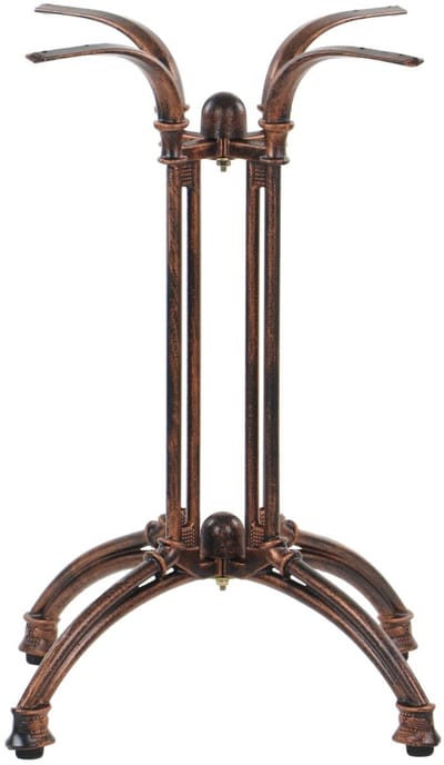 Stema SH-1020/AG - Gietijzeren Tafelonderstel - 44x44 cm - Verstelbare Voeten - Koper Antiek