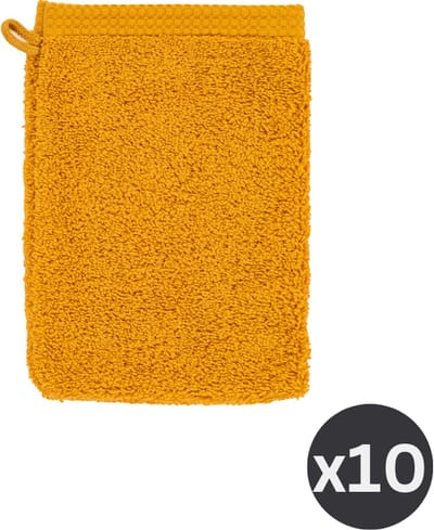 Tiseco Home Studio - Washand DELUX - - SET/10 - 100% katoen - 550 g/m² - met ophanglus - 100% katoen - superzacht en zeer absorberend - 15x21 cm - Tangerine