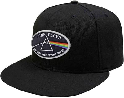 Pink Floyd - The Dark Side Of The Moon White Border Snapback Pet - Zwart