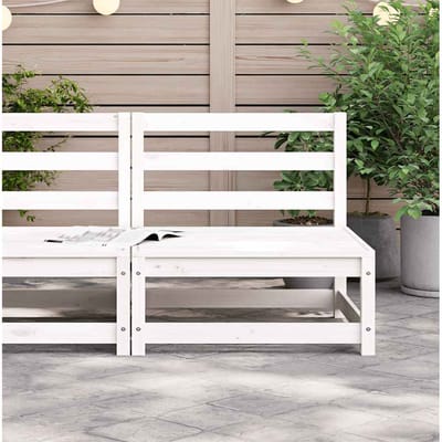 vidaXL - Tuinmiddenbank - massief - grenenhout - wit