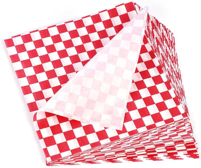 Deli Basket Liner, 100 stuks vetbestendig sandwichpapier voor voedselverpakking, ideaal voor hamburgers, snacks, frietjes en brood