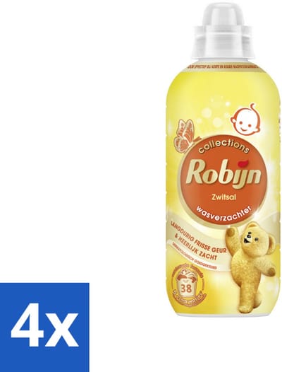 4 x Robijn – Wasverzachter – Zwitsalgeur – 765 ml - Wasverzachter - Babygeur - Zachte Was - Wasverzachter Bakje - Huidvriendelijk