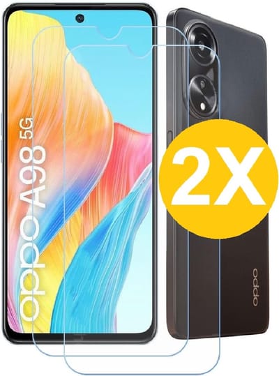 Screenprotector geschikt voor Oppo A98 screenprotector Beschermglas - Screenprotector geschikt voor Oppo A98 Screen protector gehard glas - 2 Stuks