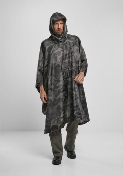 Brandit - Ripstop Regenponcho - One size - Zwart/Bruin