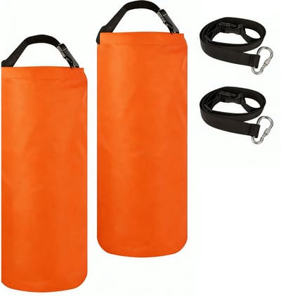 2 Stuks - Zandzakken - Gewichtszakje - 50 x 17.8 x 17.8 cm - Zandzakken voor parasols - Gewichten voor paviljoen - Waterdichte zandzakken voor tent - Polyester - Voor Tuintent, Partytent, Parasol en Trampoline - Vulbaar met Zand of Grind - Oranje