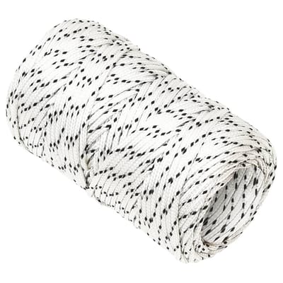 vidaXL - Boottouw - gevlochten - 2 - mmx25 - m - polyester - wit