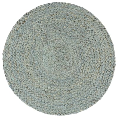 vidaXL - Placemats - 6 - st - rond - 38 - cm - jute - olijfgroen