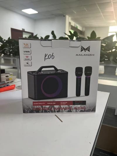Karaoke Machine met Draadloze Microfoons en RGB Verlichting – Draagbaar Karaoke Systeem met 13 Uur Speeltijd en HiFi Geluid