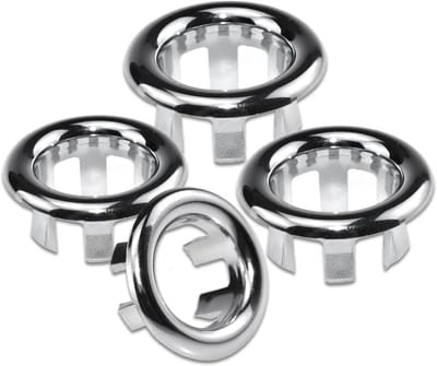 Gootsteen Overloop Ring - Wastafel Deksel - Afvoer Afdekken - Verzilverd ABS Kunststof - 31mm Buitendiameter - Zilver