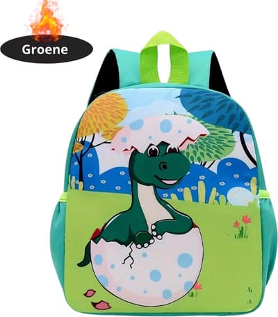Livano Kinder Rugzak - Jongen - Meisje - Schooltas - Backpack - Groene Dino