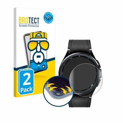BROTECT - Screenprotector voor Samsung Galaxy Watch 6 Classic (47 mm) - Folie Beschermfolie transparant volledig dekking - 2 Stuks