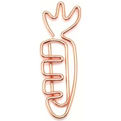 20 pcs Clips Papier Forme Carotte, Or Rose et Or Drôles Mignons Clips Marque-Page Clips Planificateur pour Fournitures Scolaires de Bureau B