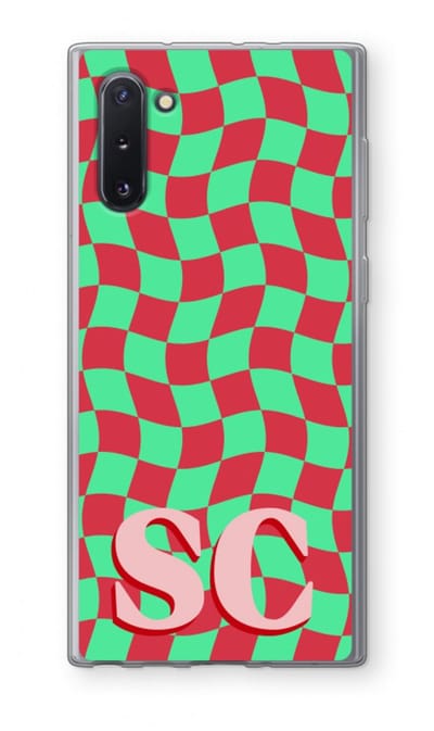 Gepersonaliseerd - Case Company® - Hoesje geschikt voor Samsung Galaxy Note 10 hoesje - Grid Monogram - Soft Cover Telefoonhoesje - Bescherming aan alle Kanten en Schermrand