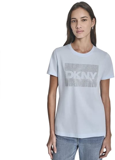 Dkny Dj6t1701 Boxy Fit T-shirt Met Korte Mouwen Wit L Vrouw