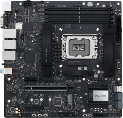 ASUS PRO WS W680M-ACE SE Moederbord - Intel W680 - Intel LGA1700 - DDR5 RAM - Micro-ATX