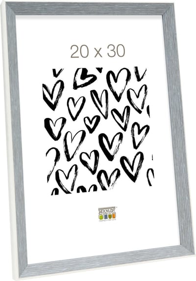 Deknudt Frames fotolijst S46CH7 - grijs met wit randje - foto 20x30 cm