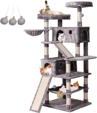 Lexium Krabpaal voor zware katten - Krabpaal voor grote katten - Stevige krabpaal - Geschikt voor grote en zware katten
