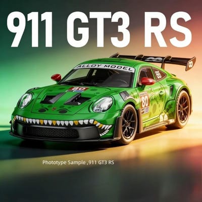 Gegoten 1:24 Gt3 Rs Tyrannosaurus Rex Kleurstelling Legering Auto Model Collectie Speelgoed Voertuig Cadeau Metaal Minatuur Voiture Hobby