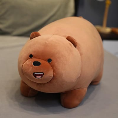 Kawaii We Bare Bears Pluche Speelgoed Grizzly Panda IJsbeer We Bare Bears Knuffels Poppen We Bare Bears Pluche Beeldjes Cadeaus 25cm-28cm beige