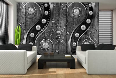 Poster | Zilver , Zwart | 104 x 70,5 cm