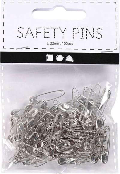 Veiligheidsspelden - Sluitspelden - Zilveren Safety Pins - Lengte 22mm - Dikte 0,6mm - 100 Stuks