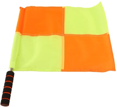 Dailygoody - Scheidsrechter Vlaggen - Duurzaam en Lichtgewicht - Roestvrij Staal Handvat - Sportaccessoire voor Voetbal - Inclusief Tas - 2 Stuks