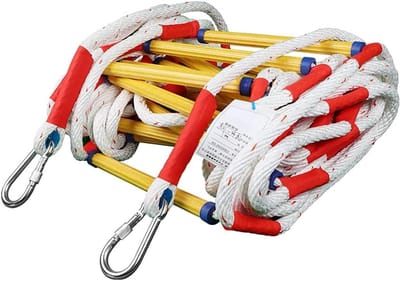 Touwladder - Veiligheidsladder Noodladder - Snelle Evacuatie - Hoog Draagvermogen - 8 Meter - Wit