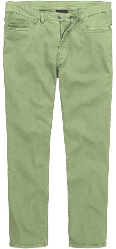 Men Plus - Heren - Colorjeans denim Buik-Fit Regular Fit 5-pocket - Mosgroen - Maat 70