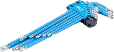 Torx inbusset/ stiftsleutelset 9 delig (T10 - T50) met boring, BGS 35105