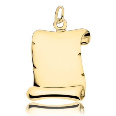 Juwelier Zwartevalk - 14 karaat gouden perkamentrol hanger - 14.101.008