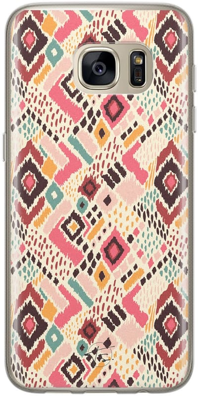 Hoesje geschikt voor Samsung Galaxy S7 - Boho vibes - Soft Case - TPU - Print - Multi - Mooie Telefoonhoesjes