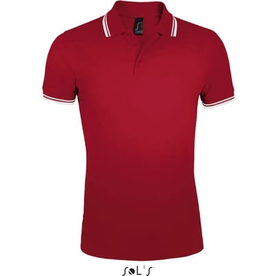 SOL'S Men´s Polo Shirt Pasadena L591 - Red/White - 3XL