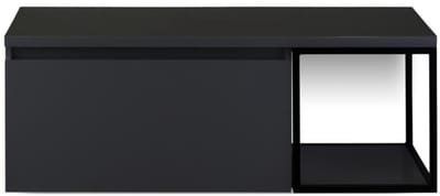 Frozen Badmeubelset 120 cm - Greeplijst in Kleur - Zwart Frame - Wastafelbovenblad Zwart Mat