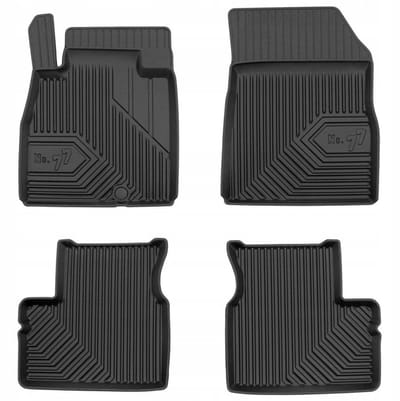 Frogum No.77 Automat / Vloermat - 3D Pasvorm - Geschikt voor Nissan Micra K13 2010-2016 - TPE Rubber - 4-delig - Hoge Rand 4cm - Zwart