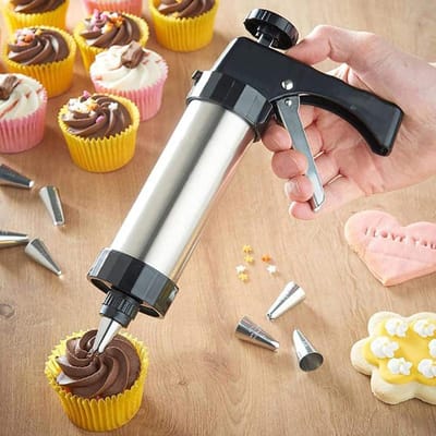 Roestvrijstalen Koekjes Decoratieve Spuit Biscuit Handpersmachine Huishoudelijk DIY Bakgereedschap Keukenaccessoires black