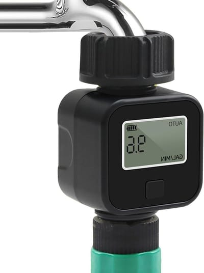 Waterstroommeter Digitaal - Slangteller Irrigatie - Waterverbruik Meten - Automatische Uitschakeling - 3/4 Inch Adapter - Zwart