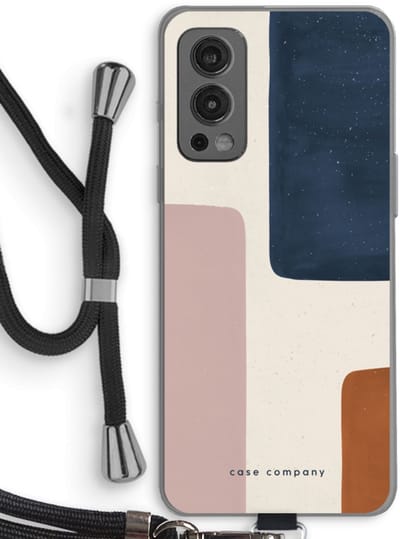 Case Company® - Hoesje met koord geschikt voor OnePlus Nord 2 5G hoesje met Koord - Geo #5 - Telefoonhoesje met Zwart Koord - Bescherming aan alle Kanten en Over de Schermrand
