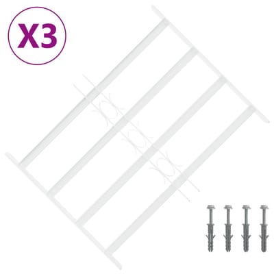 vidaXL - Beveiligingsrooster - voor - ramen - met - 4 - kruisbalken - 3 - st - 43-74 - cm