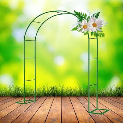 Grote Metalen Tuinboog voor Klimplanten, Weerbestendige Rozenboog met Voet voor Tuin en Terras