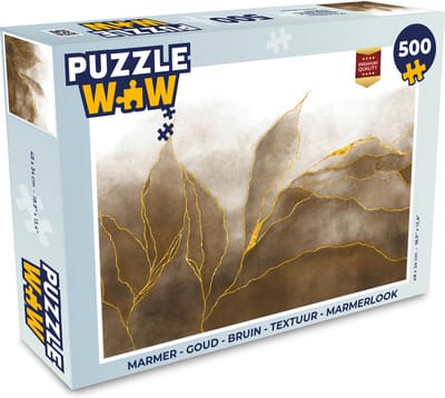 Puzzel Marmer - Goud - Bruin - Textuur - Marmerlook - Legpuzzel - Puzzel 500 stukjes