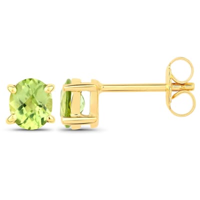 Vira Jewels Ohrstecker 925-Sterling Silber vergoldet Glänzend Peridot grün