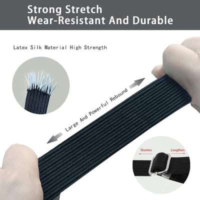 Spanrubber met haken - Bagagespanner elastiek - Lading vastzetten - Plat ontwerp voorkomt wegglijden - 3 meter lengte - Zwart